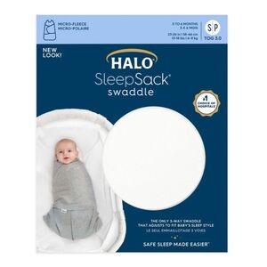 Halo SleepSack Swaddle Micro-Fleece TOG 3.0 Cream White Small 3-6 Months NWT